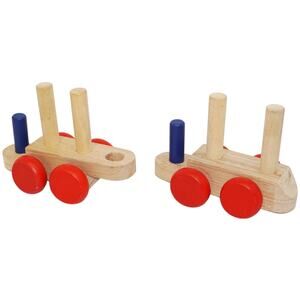 2 Pc Lot - Replacement Parts - Melissa & Doug Wooden Stacking Toy - Wood Train